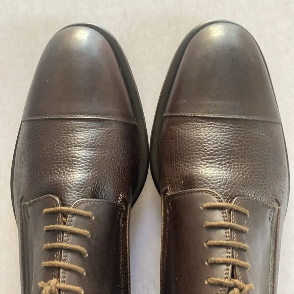 Bruno Magli Men’s Dark Brown Leather Derbys Size 8.5 M . Made in Italy